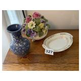 ROYAL ADERLY FLOWERS DAMAGED, NIPPIN SOAP DISH,