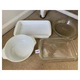 PYREX, FIRE KING ANCHOR HOCKING CASSEROLES, PIE