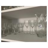 WINE GLASSES, PITCHER HAS DAMAGE
