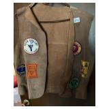 LEATHER VEST WITH PATCHES AS SHOWN