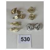 CLIP ON EARRING GROUP MONET SILVER TONE KNOTS