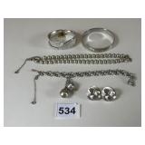 TRIFARI SILVER TONE HINGED BRACELET MONET