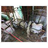 4 WROUGHT IRON OUTDOOR CHAIRS- NEED SEAT