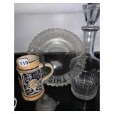 DECANTER, STEIN, PLATE