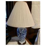 LAMP BLUE & WHITE 29" H