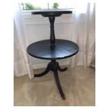 2 TIER TABLE, CLAW FOOT 29.5 H X 20 ROUND