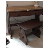 DESK WITH MATCHING BENCH, 1 DRAWER 29 H 36 W 19 D