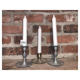 PEWTER CANDLE HOLDERS