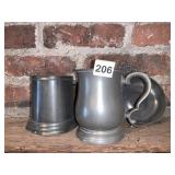 PEWTER MUG, BOWL