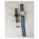FOSSIL WRISTWATCH TIMEX WATCH WITH STRIPED BAND