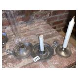 PEWTER & BRASS CANDLE HOLDERS
