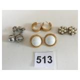 GOLD FILLED PEARL EARRINGS MONET AND TRIFARI