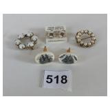 SIGNED PEARL CIRCLE PIN ALICE SAVINESS SEE PHOTO