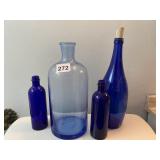 BLUE GLASS BOTTLES