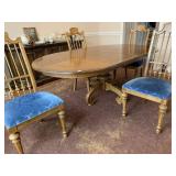 DREXEL DINING ROOM TABLE WITH 2 18" LEAVES, 4