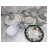 GERMAN PORCELAIN TEACUPS, CREAMERS, GRAVY