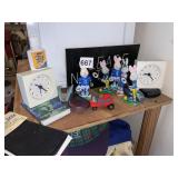 CLOCKS, BUNNIE FIGURES, BALL CAPS