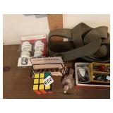 BATTERY CHARGER, STRAP, LIGHT BULBS, ETC.