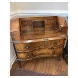 ANTIQUE SECRETARY WITH INLAY AND MARQUETRY,