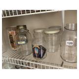 VINTAGE GLASS JARS, MAXWELL HOUSE, GLASS BARRELS,