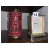 KIENZLE MADE IN GERMANY BRASS TABLE CLOCL, CANDLE