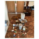 SILVER PLATE GRAVY, MIRROR CUP WITH LID, ETC.