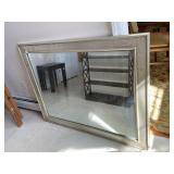 MIRROR WITH GOLD PAINTED WOODEN FRAME WITH SOME
