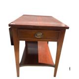 WOOD SIDE TABLE WITH DOVETAIL DRAWER BY