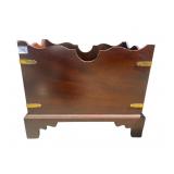 WOOD AND BRASS MAGAZINE HOLDER 19L X 16H X 13W