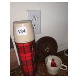RED PLAID THERMOS