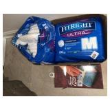 MEDIUM ADULT PULLUPS, SHOE ORGANIZER WITH LINT