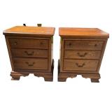 PAIR OF MOBEL INC SOLID WOOD BEDSIDE TABLES 25L X