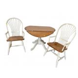 WHITE KITCHEN TABLE WITH TWO CHAIRS WOOD