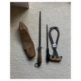 VINTAGE ICE TONGS, KNIFE SHARPENERS, ETC.