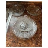 CLEAR GLASS BOWLS, SERVING PLATE