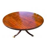 48 INCH HARDEN TABLE WITH CARVED LEGS BRASS
