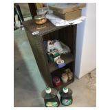 SMALL SHELFING UNIT WITH CANDLES, DISH SOAP