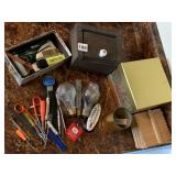 THERMOMETER, LIGHT BULBS, RECIPE BOX, ETC.