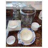 GLASS COOKIE JAR, NO LID, JOHANN SELLMAN SQUARE