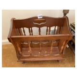MAGAZINE HOLDER WOOD 2 SECTION