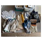 WORK GLOVES AND STORAGE BIN