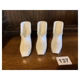 MILK GLASS 3 SHOES