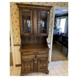 PINE 2 PC. HUTCH 2 GLASS DOOR TOP