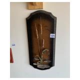 CAT TAILS METAL MCM PLAQUE AND TWO SPINNING WHEEL