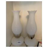 DRESSER LAMPS GLASS SHADES