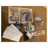 RUBBER BANDS, MARKERS, VICTORY 75 NEWSPAPER
