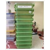 11 GREEN STORAGE BINS