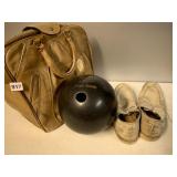 BOWLING BALL WITH BAG SAYS GERRY ON IT
