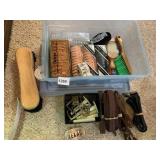 TEXAS BUCKLE, BRUSHES, SHOWER CURTAIN HANGERS IN