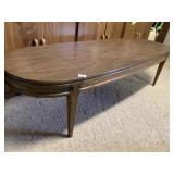 VINTAGE OVAL COFFEE TABLE FORMICA TOP